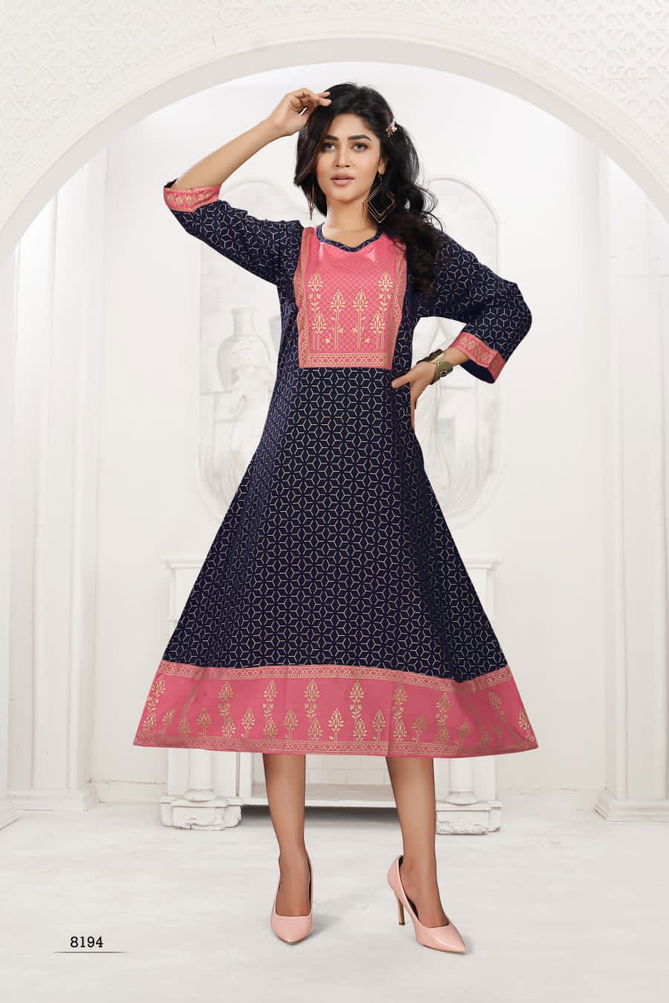 Golden Khwaab 1 Rayon Printed Regular Wear Designer Kurti Collection